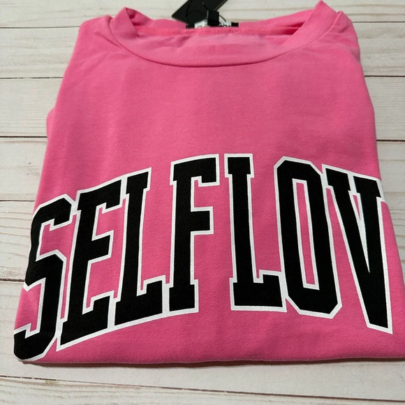 FASHION NOVA Pink Short Sleeves Statement T-shirt “Selflove” Medium BNWT - Picture 6 of 6
